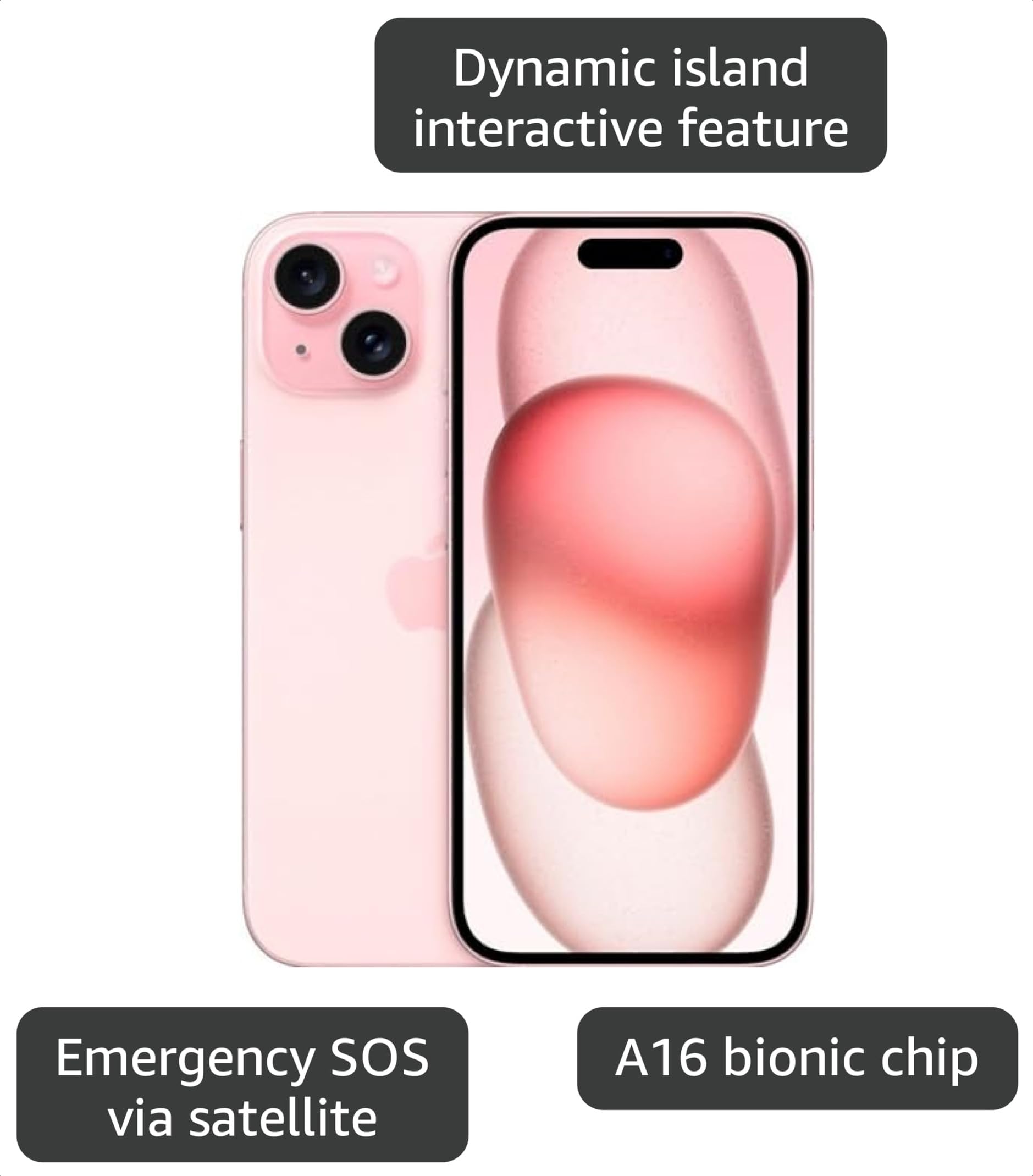 Amazon.com: Apple iPhone 15, 512GB, Pink - Locked to T-Mobile